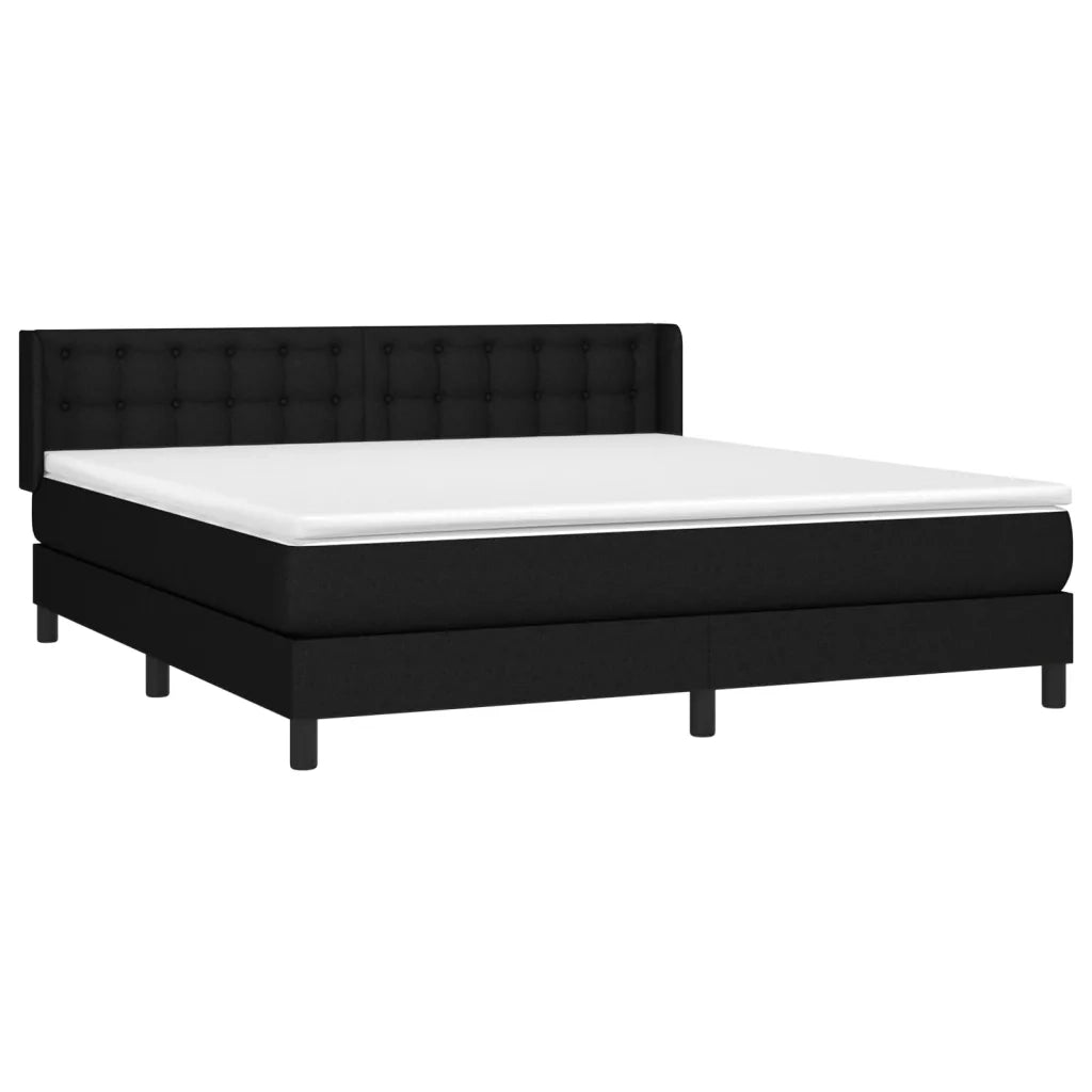 Giroletto a Molle con Materasso Nero 180x200 cm in Tessuto 3130051