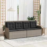 vidaXL Panchina da giardino con cuscino Grigio chiaro Poly Rattan