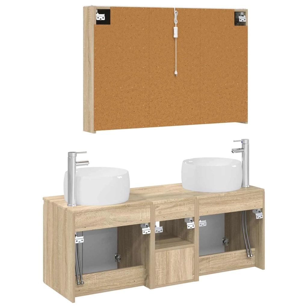 Set di Armadi da Bagno 4 pcs Rovere Sonoma Legno ingegnerizzato 3406545