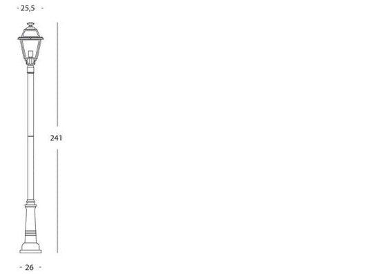 Lampada Palo Alto per Giardino Colore Grigio per Esterno Linea Elegance Livos