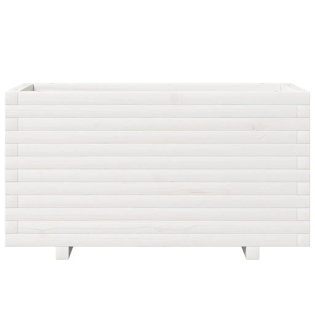 vidaXL Fioriera da Giardino Bianca 90x40x49,5cm Legno Massello di Pino