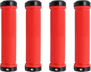 Manubri di controllo per mountain bike, a presa fissa, con gomma antiscivolo, accessori per bicicletta, rosso con grip.