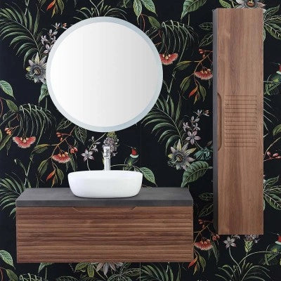 Colonna bagno sospesa 30x150 cm noce canaletto Ravello