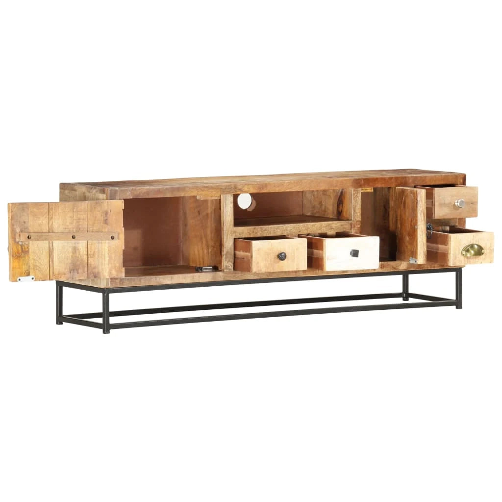 Mobile TV multimediale scaffale TV mobile TV sala da pranzo soggiorno camera da letto 120 x 30 x 40 cm legno massello di recupero marrone 02_0025824