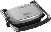 Griglia e Toast Slim - Piatto antiscorrosione elettrico per toast e sandwich - Piatto a grana - 1000 Watt - Argento