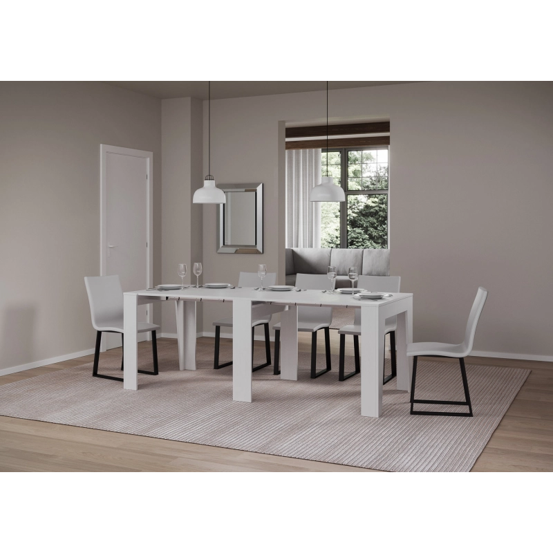 Consolle allungabile 90x25/211 cm Anea - Bianco Frassino