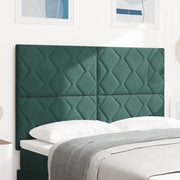 Testiera Design Blocchi di Diamante Verde Scuro 140 cm Velluto