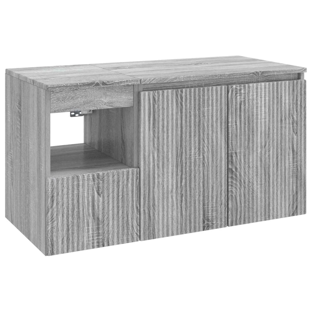 Set di mobili per il bagno 2 pz Sonoma grigio 3404120