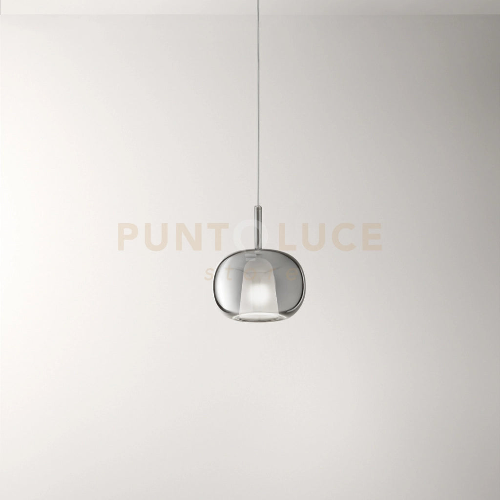 Vetro  1 luce attacco E27  fume specchiato Rain  d.22,5cm rosone acquistabile separatamente