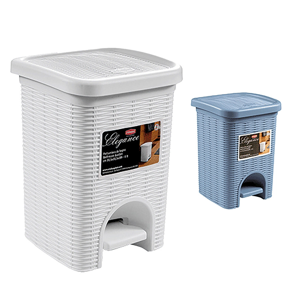 PATTUMIERA A PEDALE 'ELEGANCE' Lt. 6 - col. tortora  - STEFANPLAST
