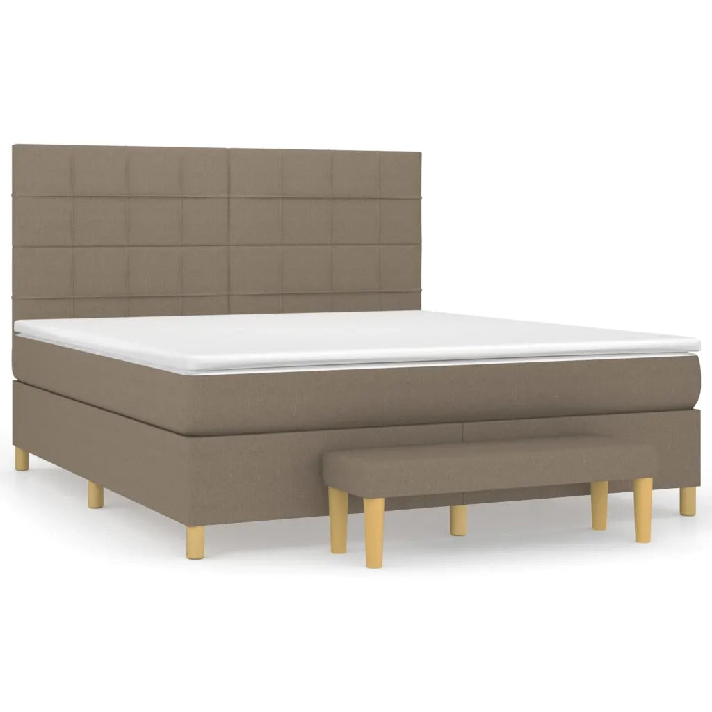 Giroletto a Molle con Materasso Tortora 180x200 cm in Tessuto 3137177