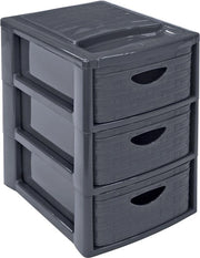 Sistema di caricamento Raccoglitore a scomparsa con ante di imitazione di legno di salice antracite 19 x 29 x 28 cm caricamento DIN A5 Mini Empire Ratan S3 sistema di caricamento
