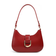 Borsa a tracolla da donna in vera pelle, colore rosso