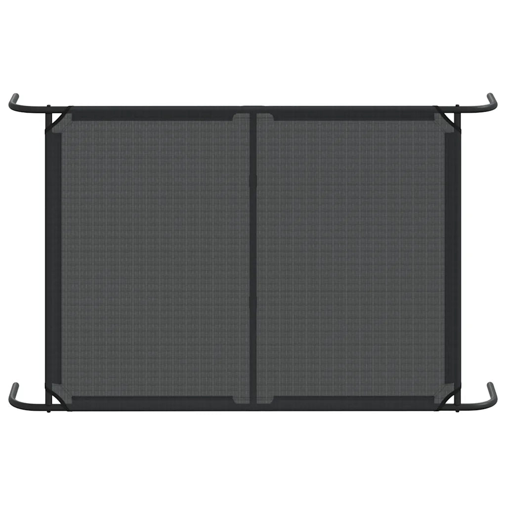 Cuccia per Cani Rialzata Nera 130x80x20 cm Textilene e Acciaio CFW3116945