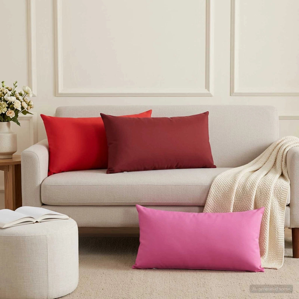 Federa 2 pcs HEERLEN Rosso Vino 40 x 70 cm Poliestere 909633