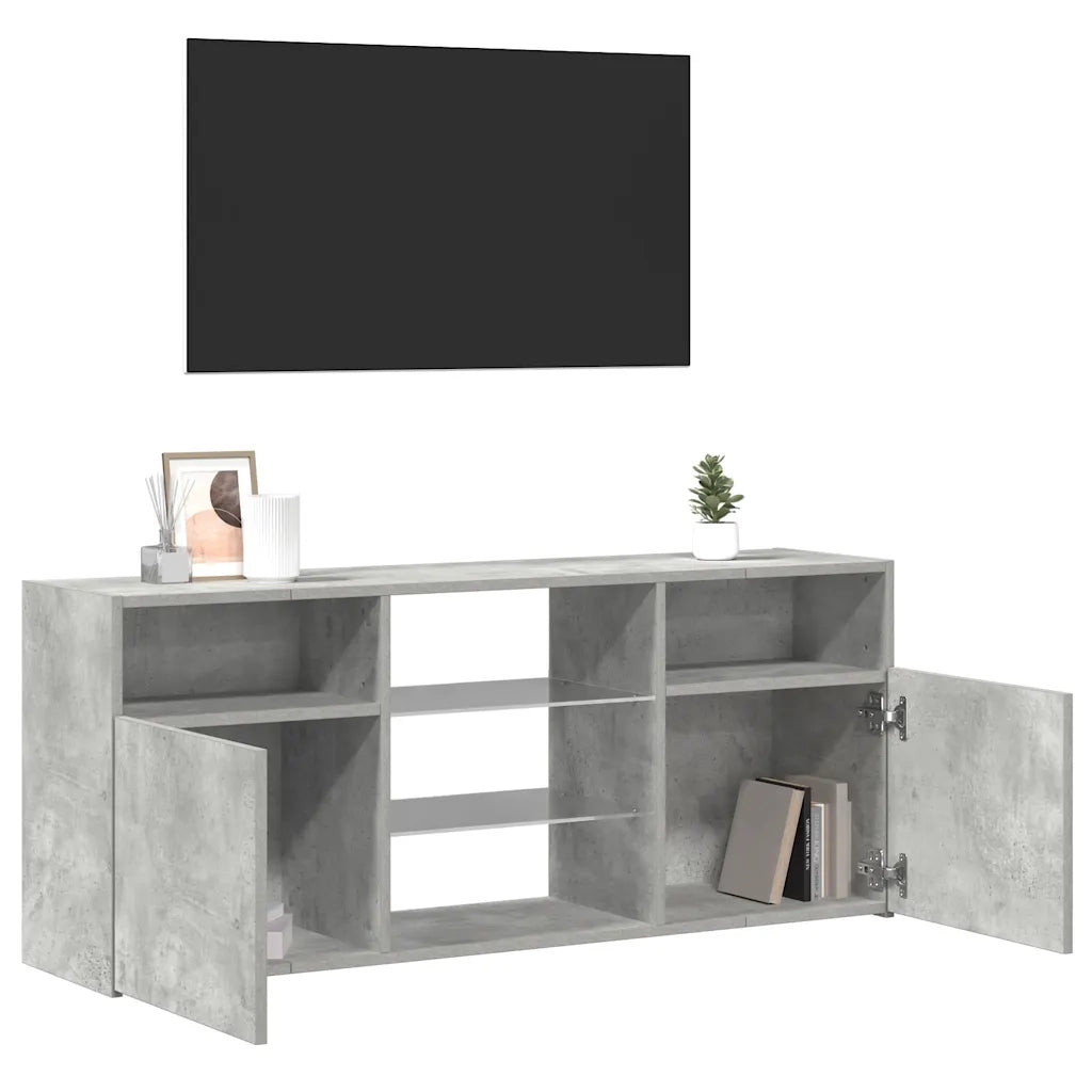 Mobile Porta TV con Luci LED Grigio Cemento 120x30x50 cm 804305