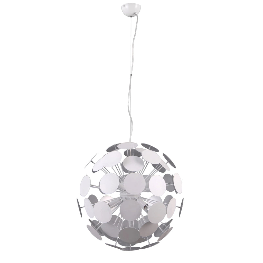 Lampadario Italux Mailone moderno bianco/argento 6xE14