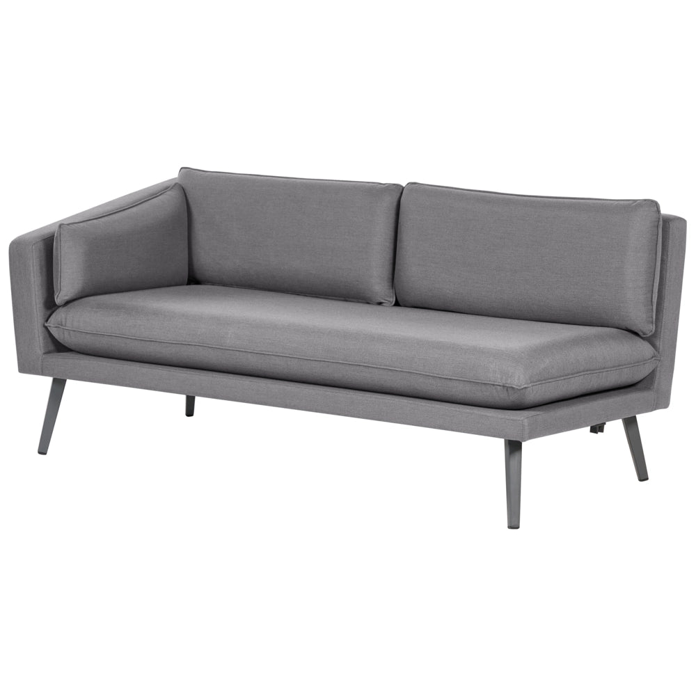 Divano angolare da esterno Grigio Poliestere Rivestito 5 Posti Divano da giardino Resistente all'acqua UV Design Moderno