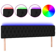 Testiera | Testata a LED Nera 200x7x78/88 cm in Tessuto