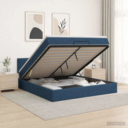 Letto ottomano con materasso Blu 180 x 200 cm Tessuto 3456267