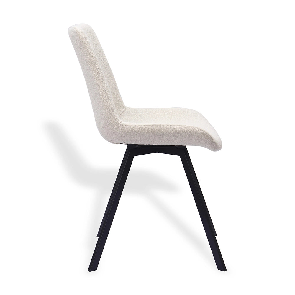 Sedia da pranzo girevole moderna - Xylo - Set di 2 - Rivestimento in tessuto e gambe in metallo