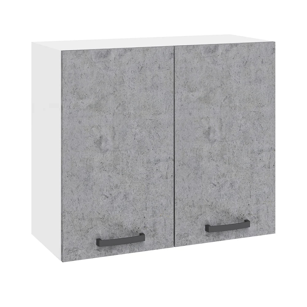 Pensile colapiatti per cucina componibile da 80 cm con due ante, realizzata in legno 100% MADE IN ITALY colore Cemento