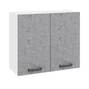 Pensile colapiatti per cucina componibile da 80 cm con due ante, realizzata in legno 100% MADE IN ITALY colore Cemento