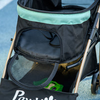 Passeggino per Cani Piccoli Pieghevole con Guinzaglio Integrato Verde