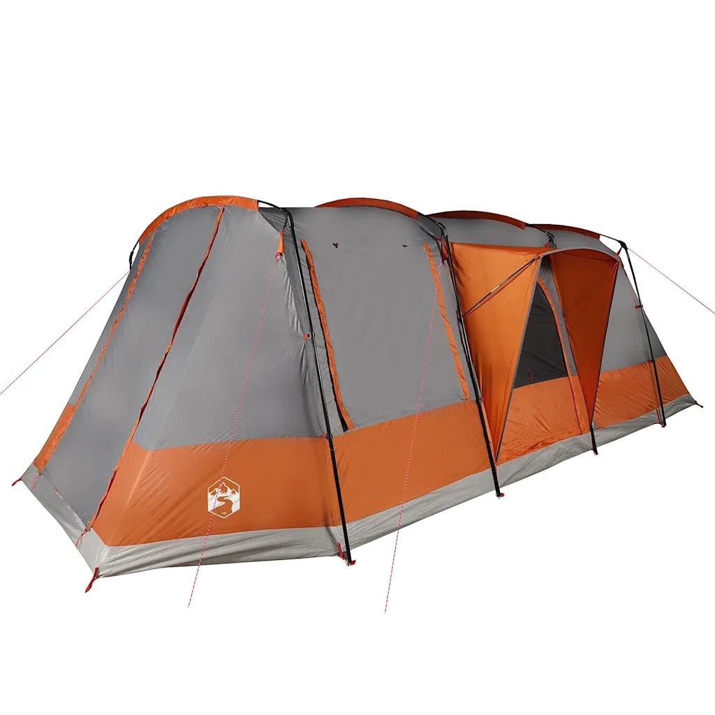 Tenda da Campeggio a Tunnel per 4 Persone-Tenda per Escursionismo Grigio e Arancione 606625