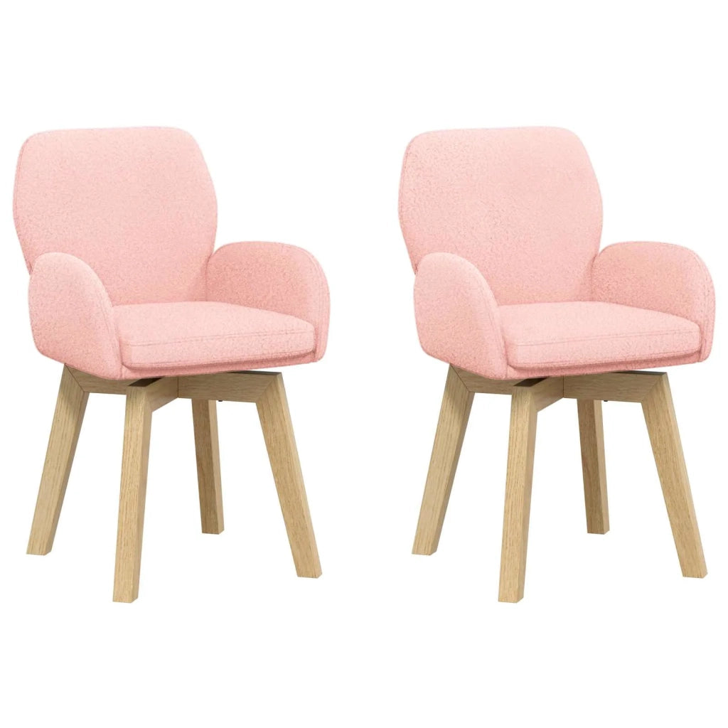 Sedie da pranzo girevoli 2 pz Bouclé Rosa 54 x 58 x 87 cm 42034332