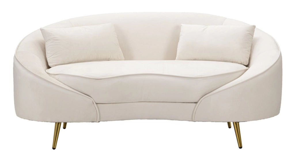 DIVANETTO 2 POSTI OSLO C/CUSCINI CREMA CM 148X84X68