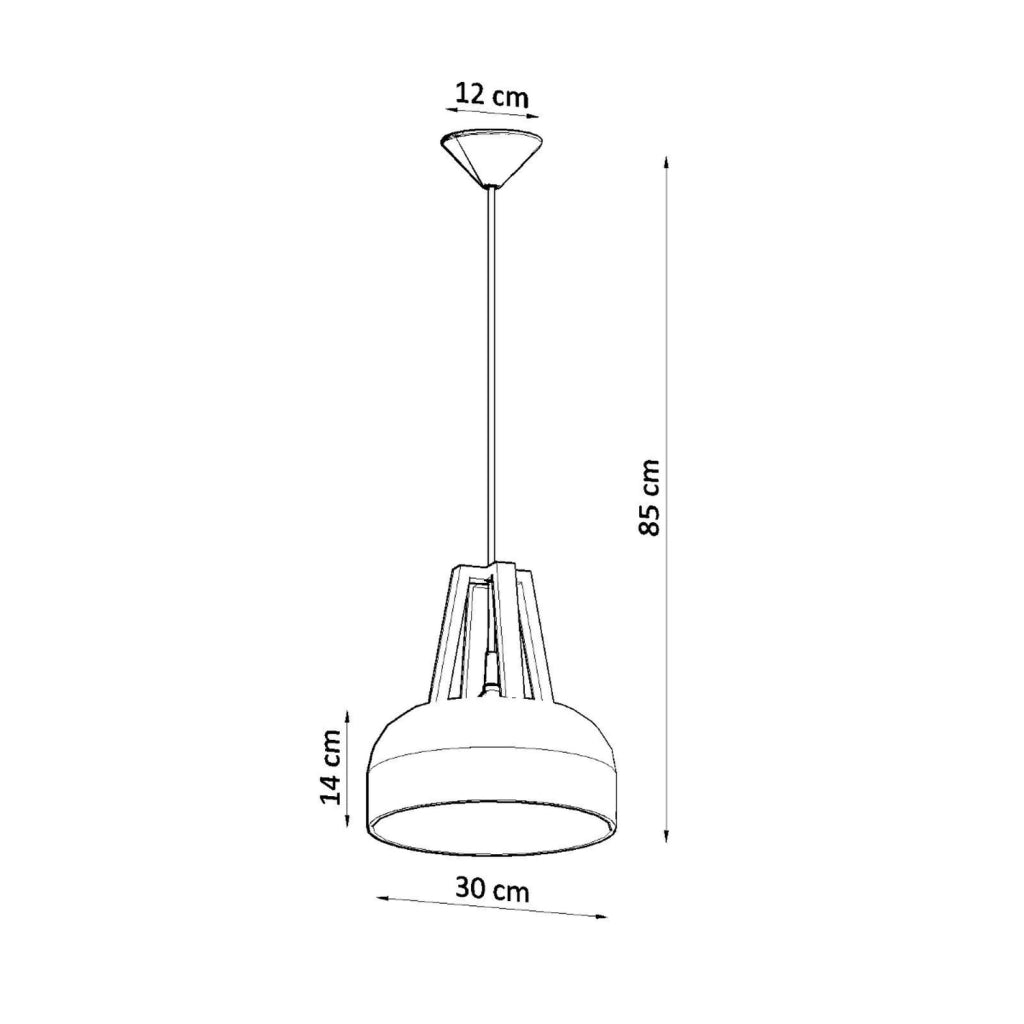 Lampada a sospensione Kupola bianca/legno nero Pure Lume
