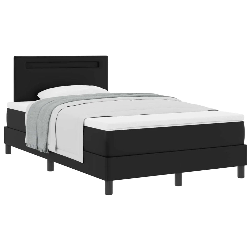 Letto a molle con materasso Nero 120 x 200 cm Pelle sintetica 3339044