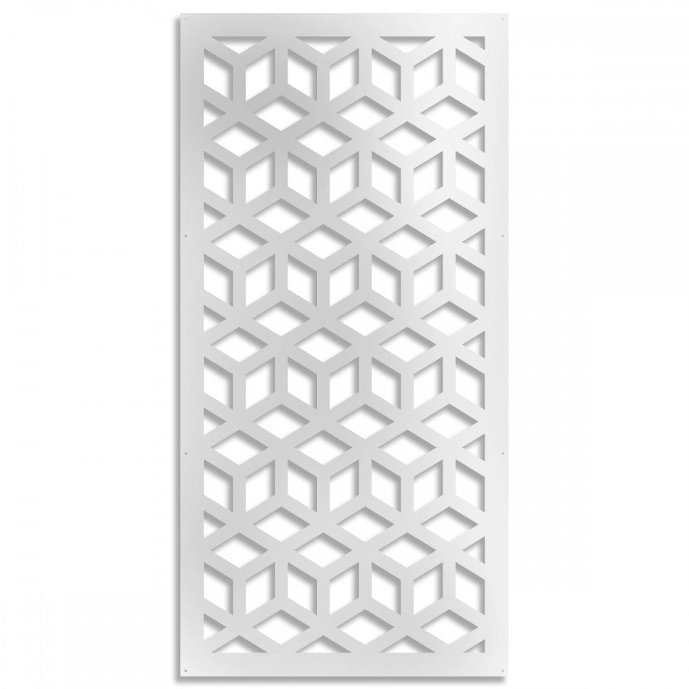 CUBO - Pannello in PVC traforato - Parasole Colore: bianco, Misura: 50x150 cm