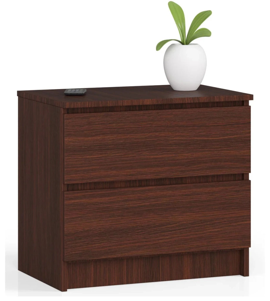 Comodino AKORD K60 Wengé 60 cm 2 cassetti 60x40x55 cm