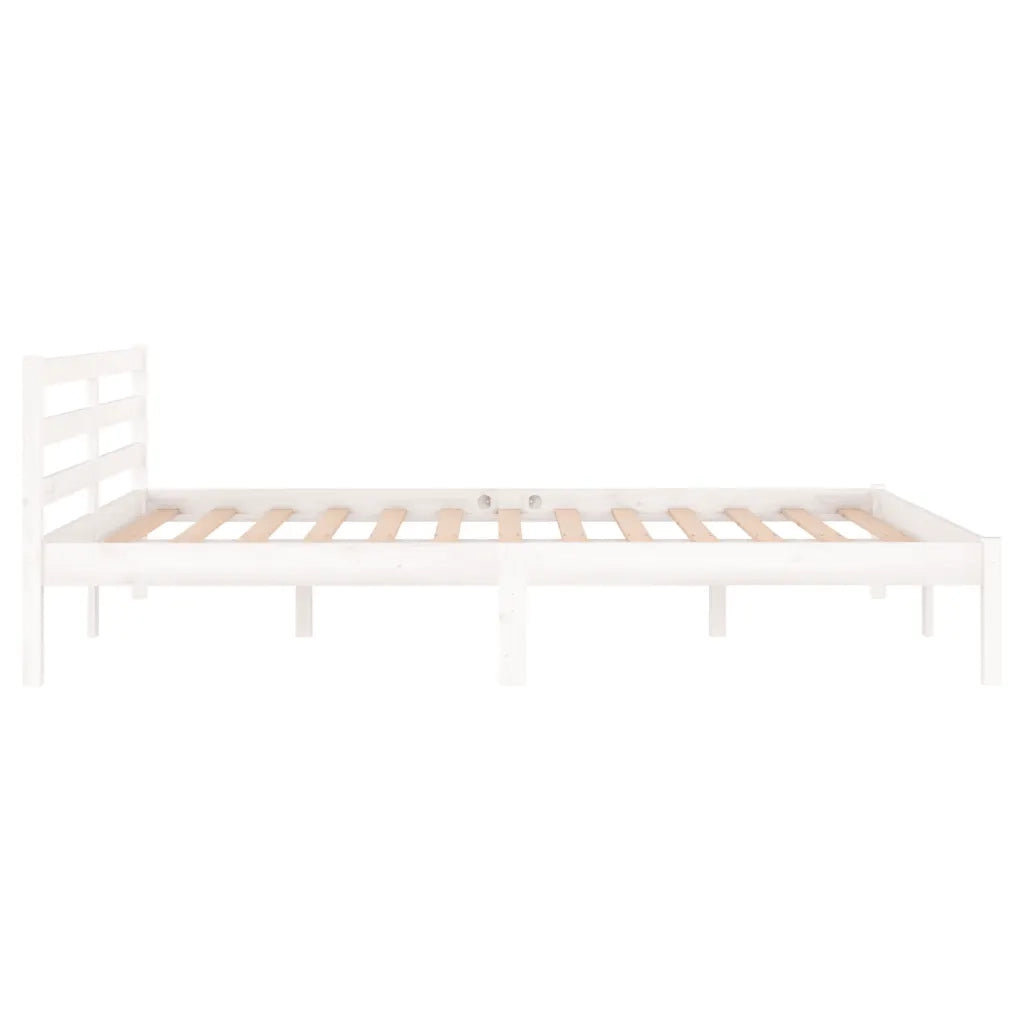 Giroletto-Struttura Letto in Legno Massello di Pino 140x200 cm Bianco