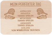 Tavolo da colazione per tennis - Tavolo per snack con incisione - Regalo per tennisti - Modello:  - Dimensioni:  - Materiale: