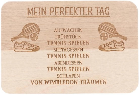Tavolo da colazione per tennis - Tavolo per snack con incisione - Regalo per tennisti - Modello:  - Dimensioni:  - Materiale: