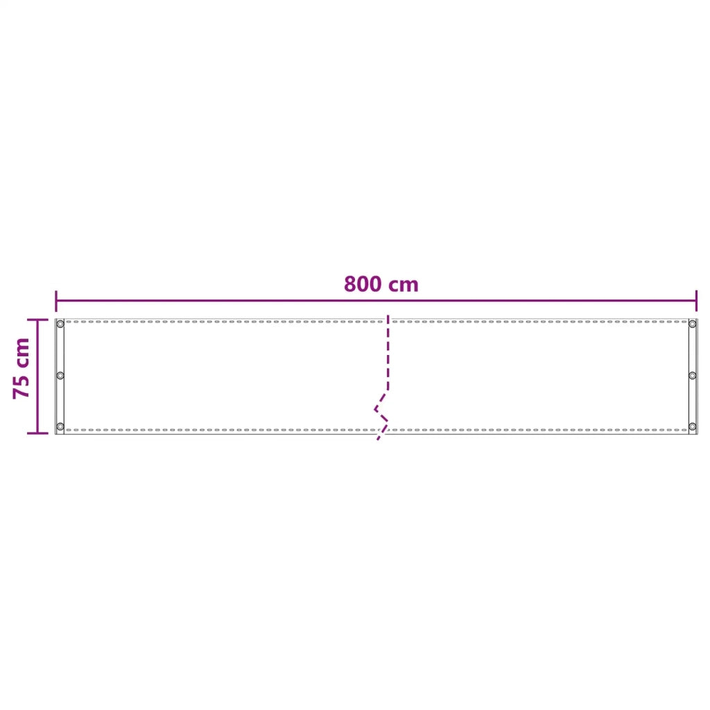 Schermo da balcone-Pannello per balcone Antracite 75 x 800 cm HDPE e alluminio