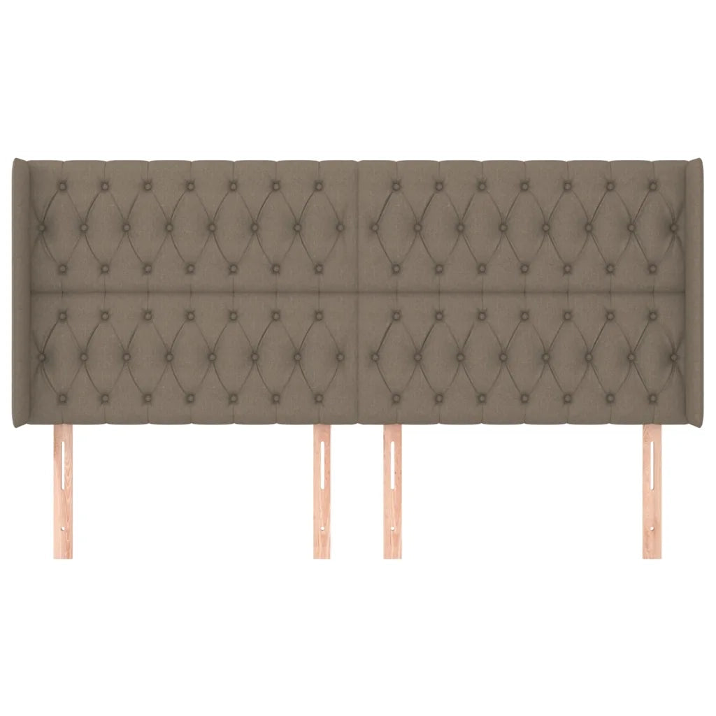 Testiera | Testata ad Orecchio Tortora 203x16x118/128 cm in Tessuto