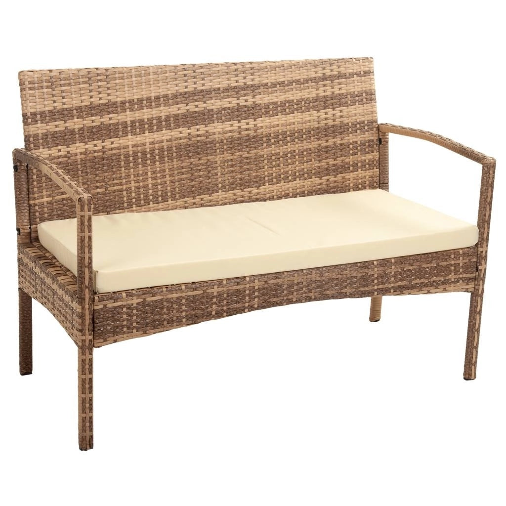 Panchina in rattan grigio 110x55x85