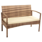 Panchina in rattan grigio 110x55x85