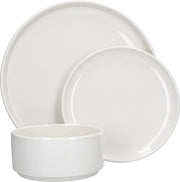 Set di piatti in porcellana bianca con stile scandinavo 12 pezzi