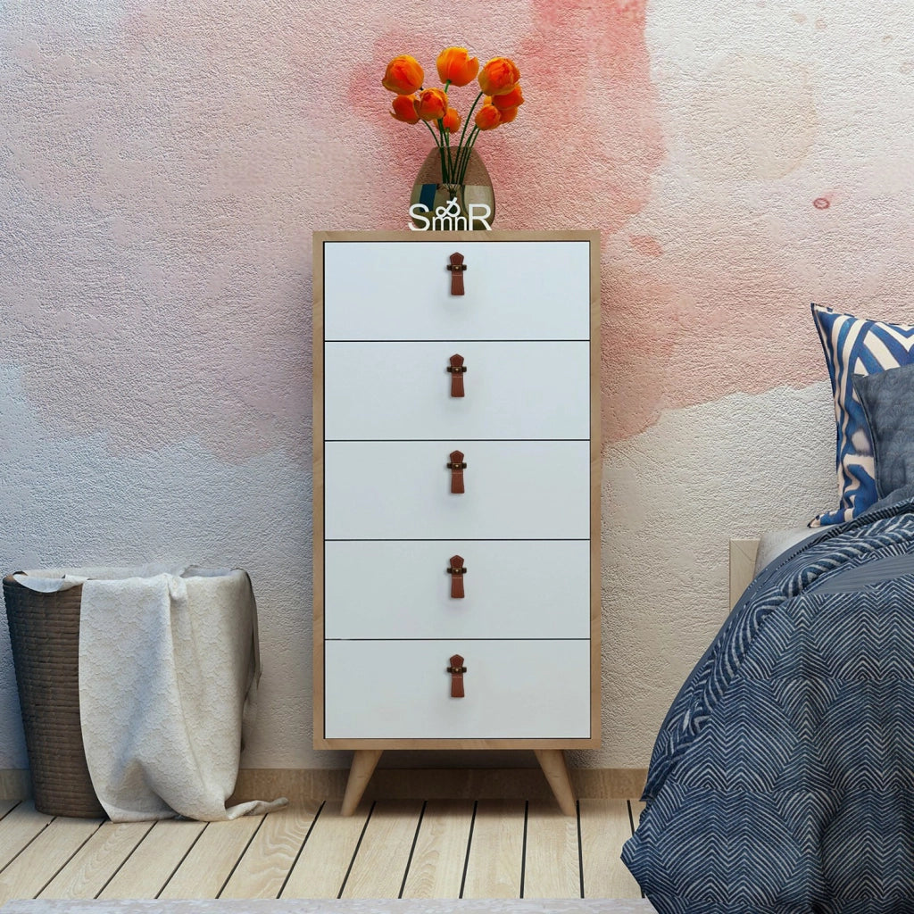 Cassapanca in legno "Frenzu" - 50 x 40 x 103 cm - Bianco