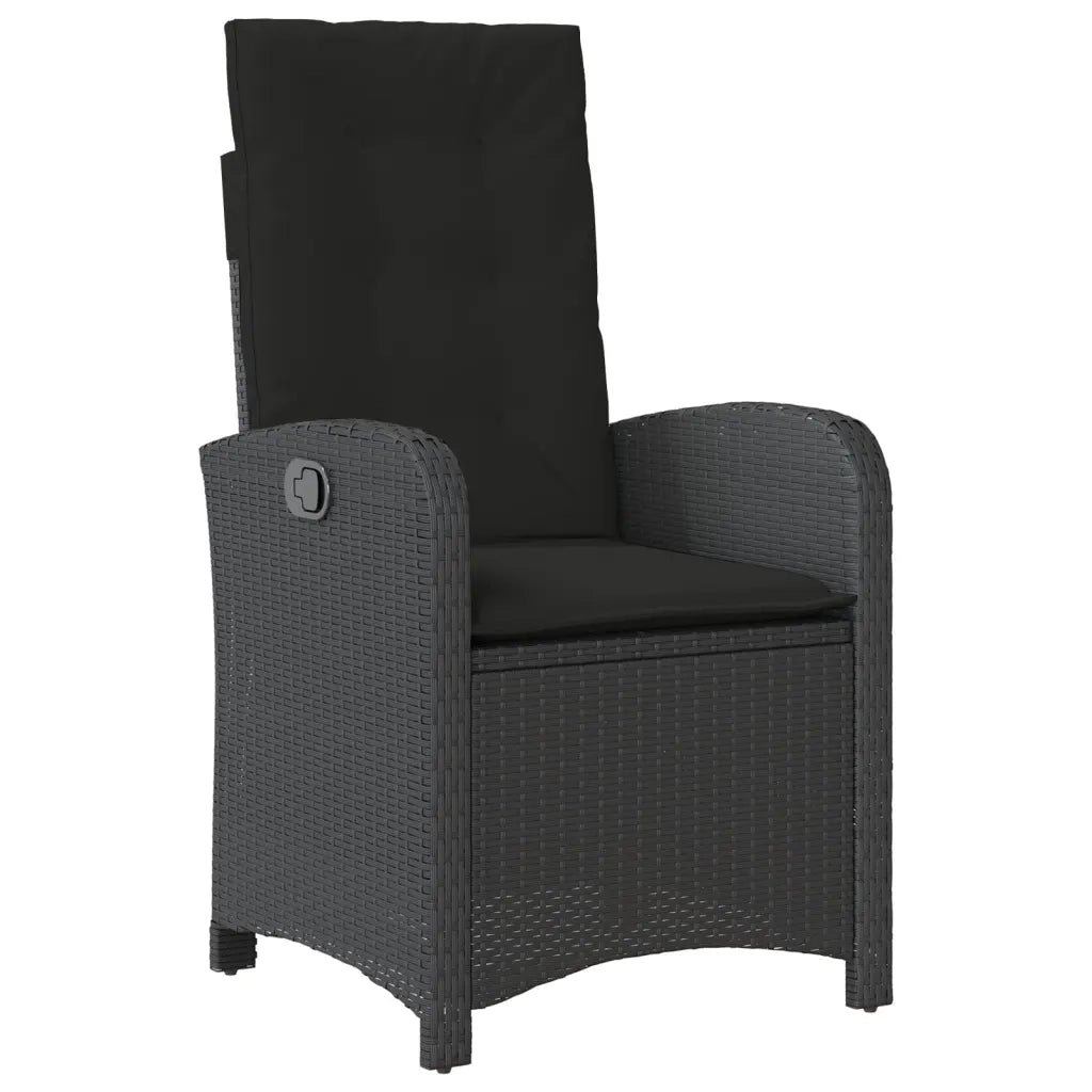 Set da Pranzo da Giardino 5 pz Nero con Cuscini in Polyrattan 3212324