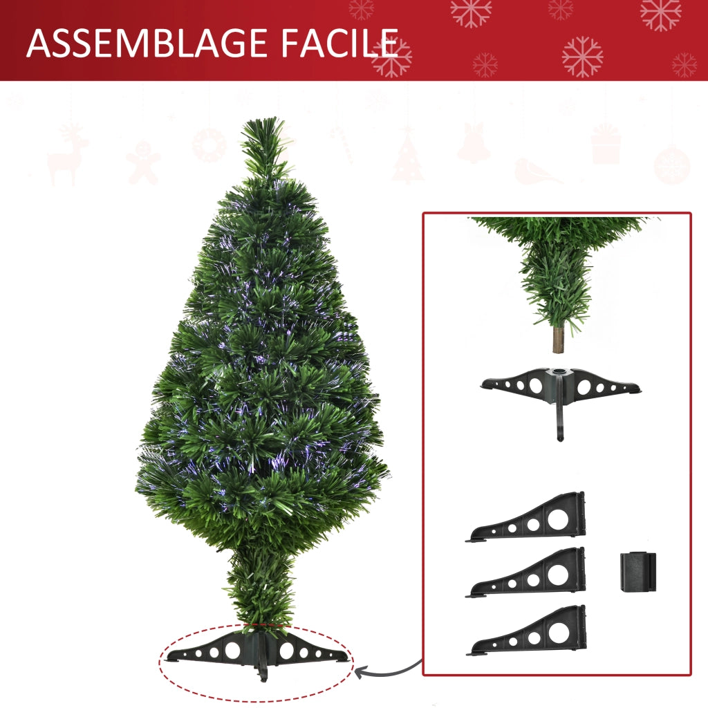 Albero di Natale Artificiale Luminoso con Fibre Ottiche ¨C Xylo ¨C 90 cm 90 Rami Verde