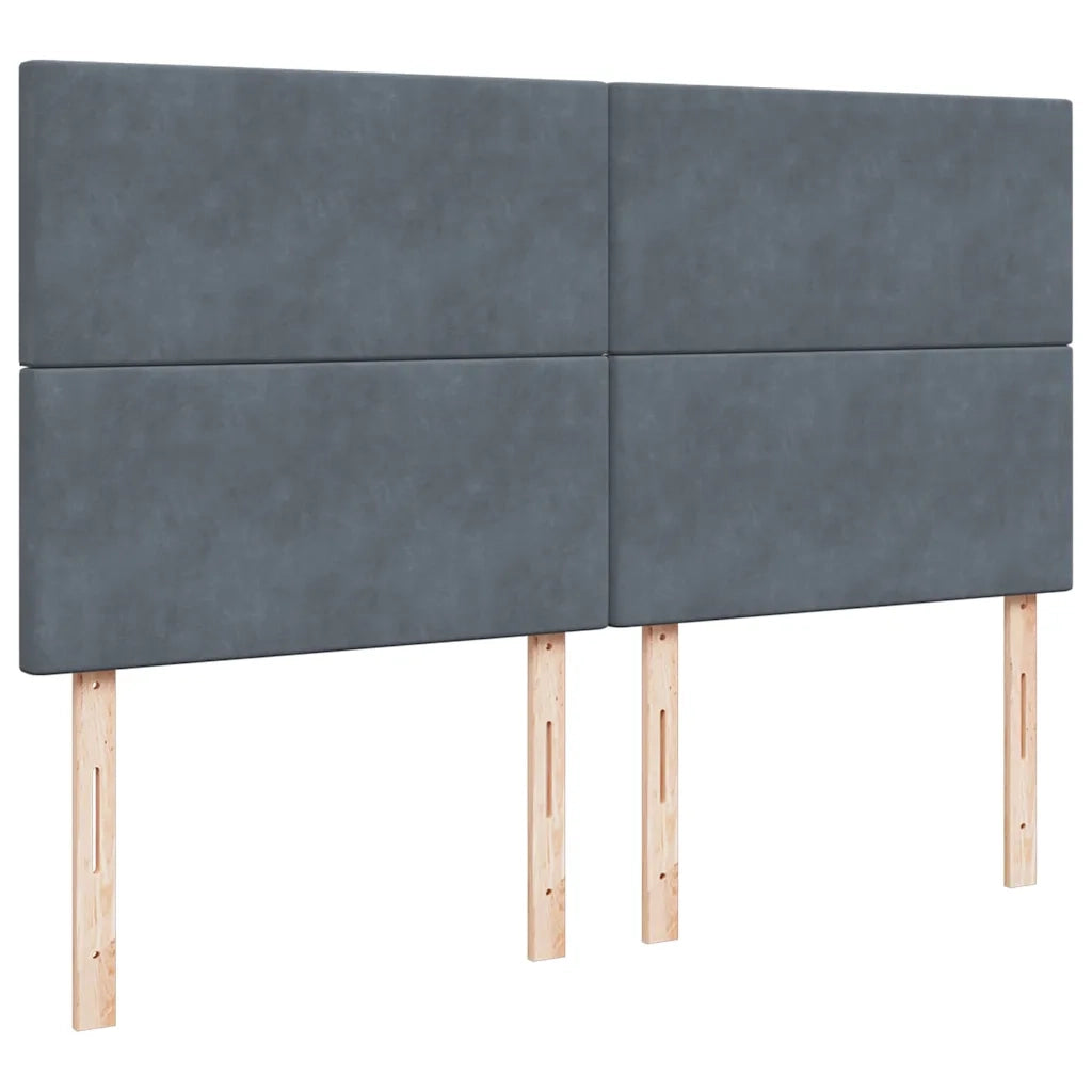 Giroletto a Molle con Materasso Grigio Scuro 200x200 cm Velluto 3294725