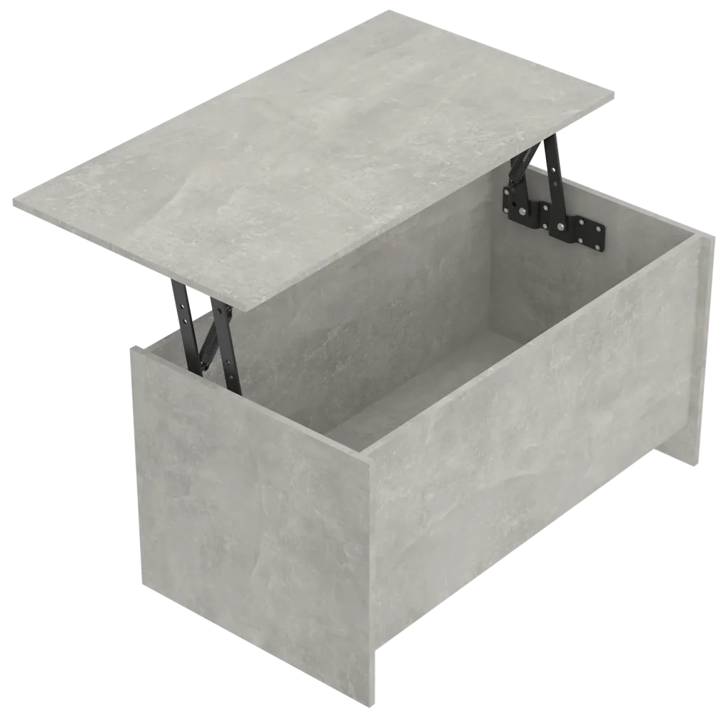 Tavolino Grigio Cemento 102x55,5x52,5 cm in Legno Multistrato 809669