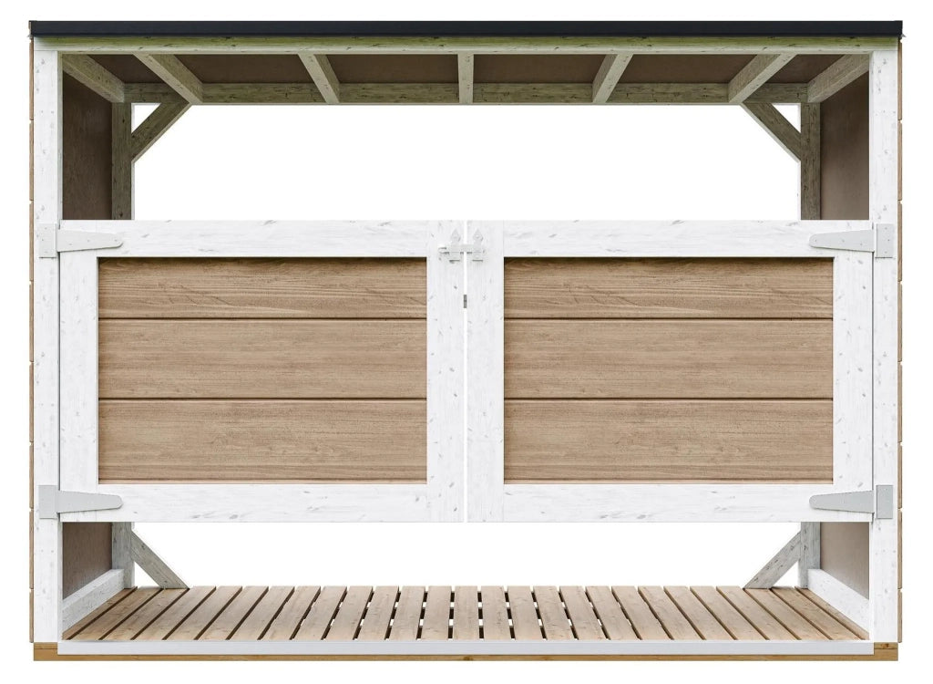 Casetta da giardino per bidoni spazzatura 3x240L - Timbela M982A-TERRA BROWN