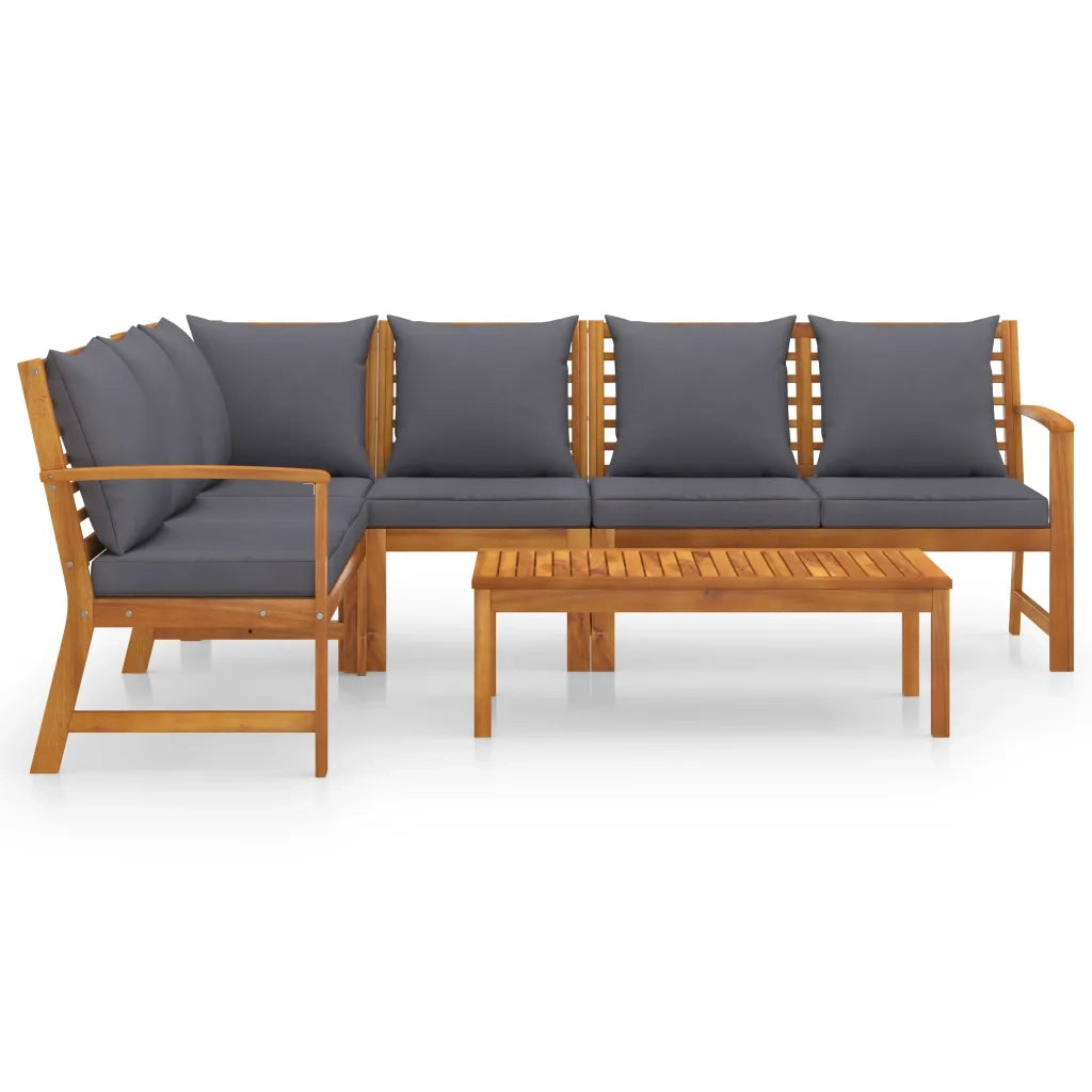 Set Divani da Giardino 5 pz con Cuscini in Massello di Acacia 3057780
